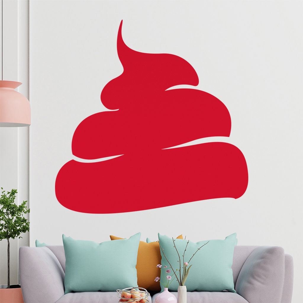 KIWISTAR Scheißhaufen - Shit Poop Kacke Hundehaufen Kot Wandtattoo in 6 Größen - Wandaufkleber Wall Sticker - Dekoration, Küche, Wohnzimmer, Sc...