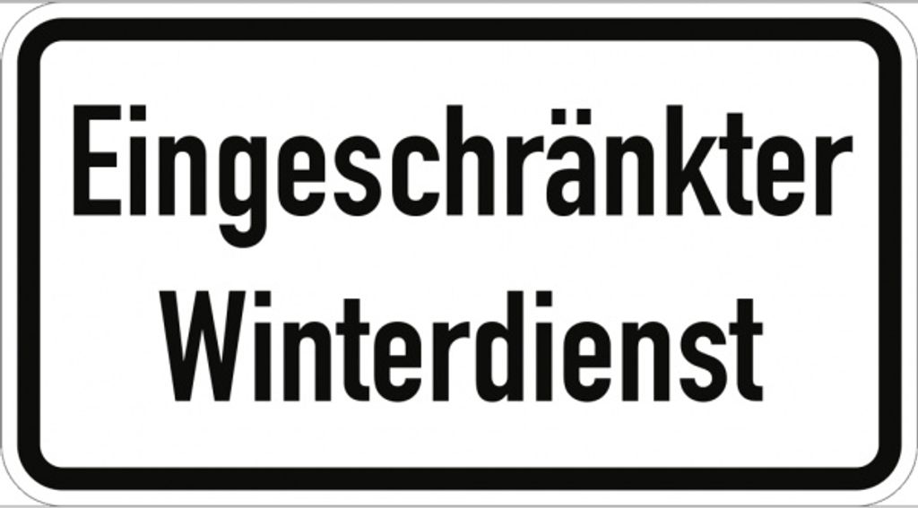 Verkehrsschild VZ2008, Eingeschränkter Winterdienst, Alu, RA2, 600x330 mm