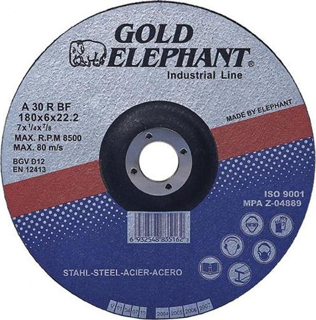 Trennscheibe Gold Elephant Blue 41A 125x1,0x22,2 mm, Trennscheibe für Metall A30TBF