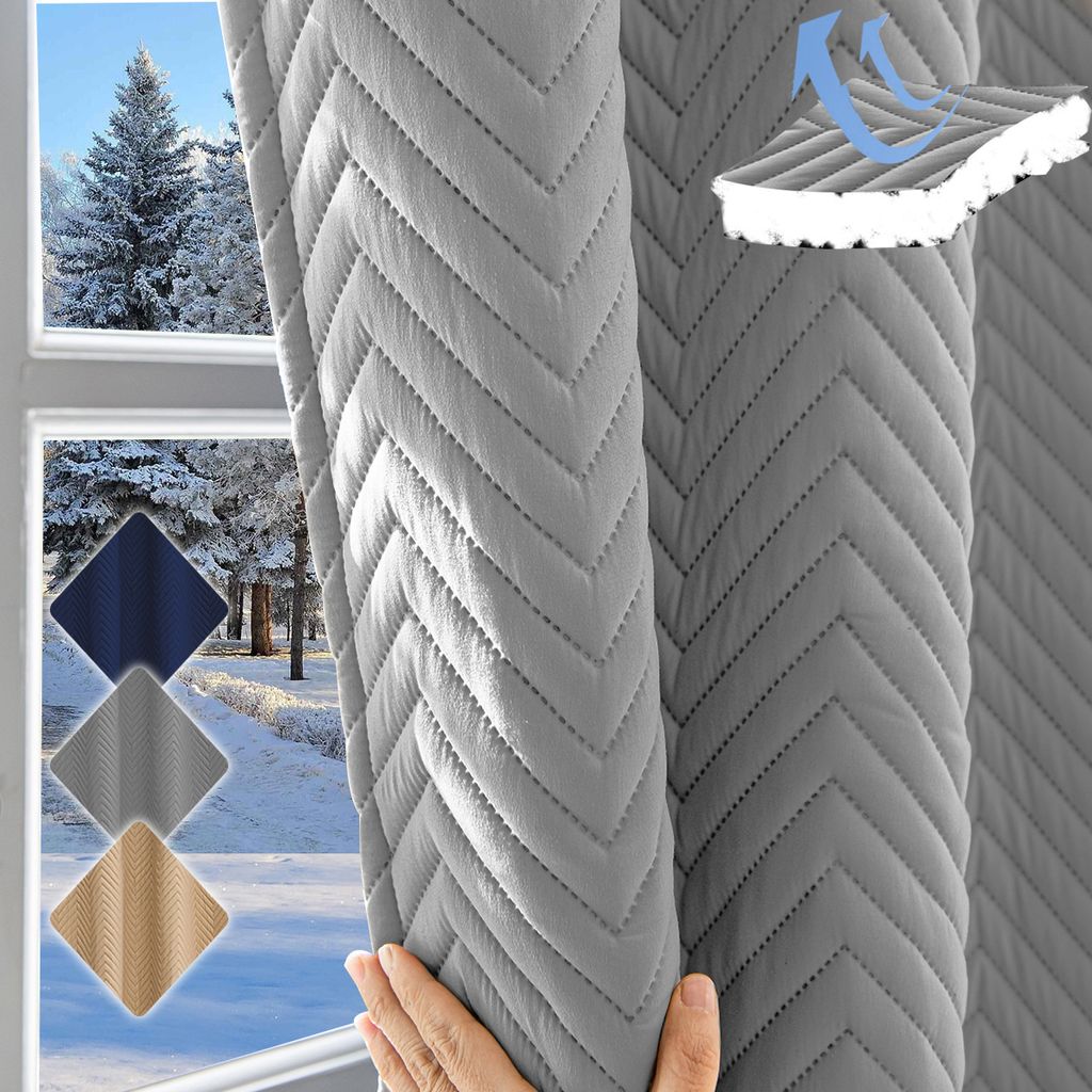 Dicke Thermovorhang Kälteschutz Winter Blickdichte Vorhänge Produktbild
