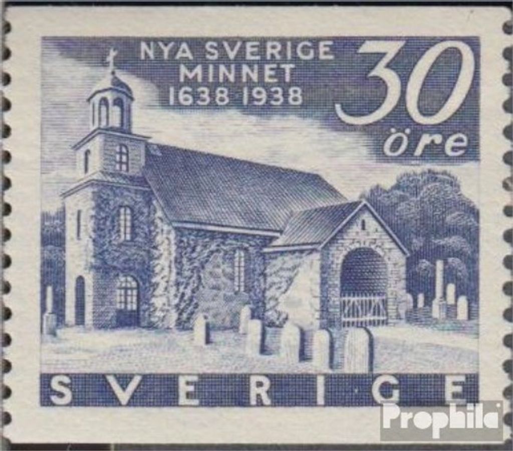 Briefmarken Schweden 1938 Mi 248A mit Falz Auswanderer
