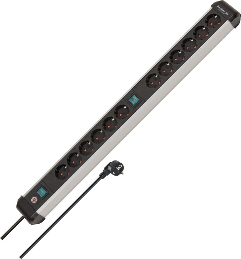 Brennenstuhl Steckdosenleiste Premium-ALU-Line 12fach 3m Image du produit 
