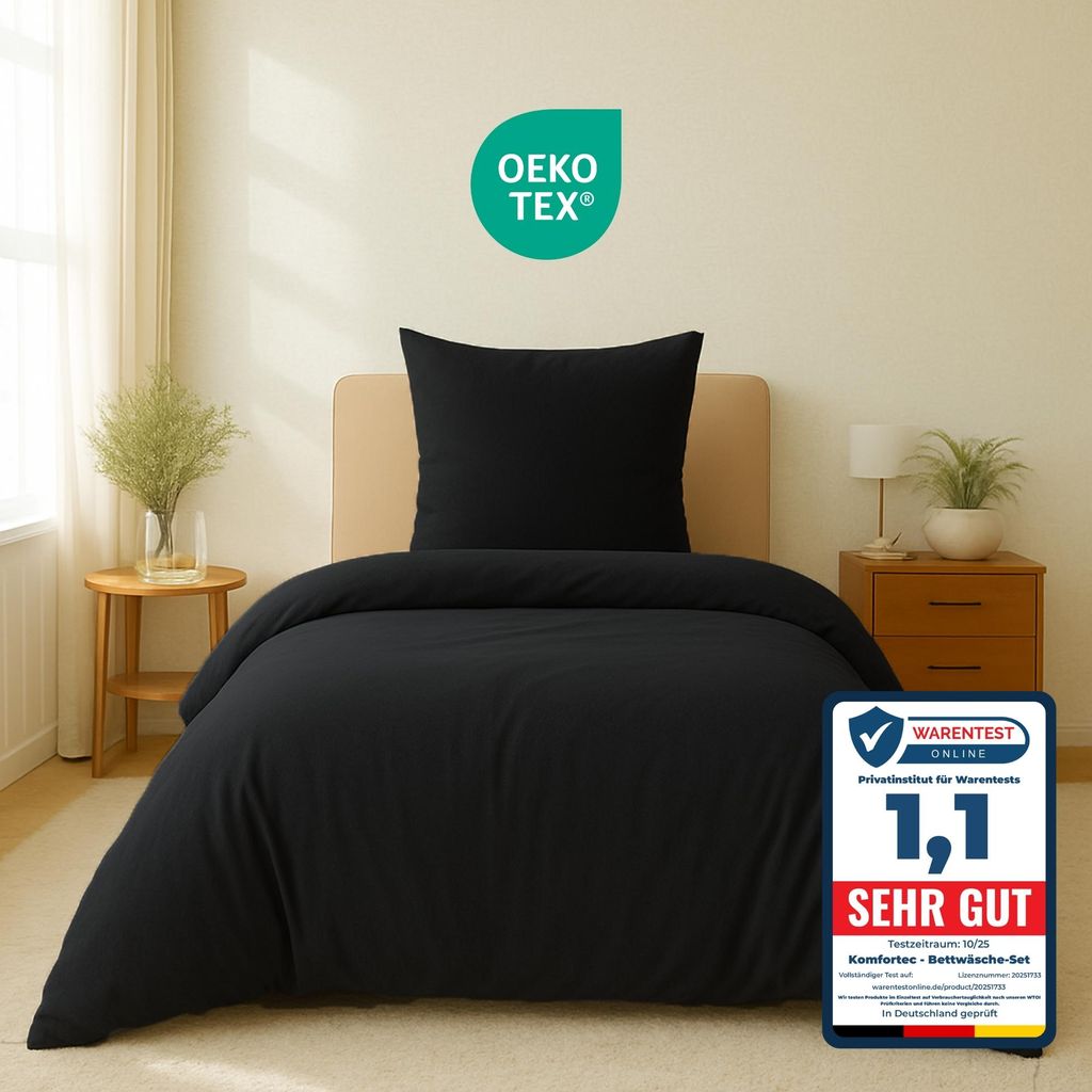 Komfortec Premium Bettwäsche 155x220 cm Bettbezug + 80x80 Produktbild 