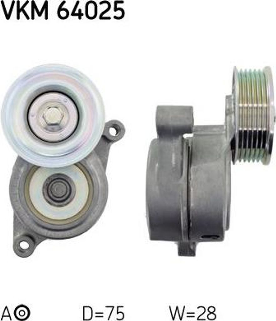 SKF VKM64025 Spannrolle, Keilrippenriemen OE ZJ0115980B kompatibel mit 3