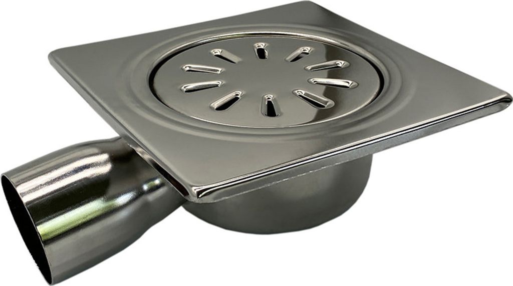 Bodenablauf Edelstahl Duschablauf Badablauf Abgang Horizontal 150 x 150 mm DN50