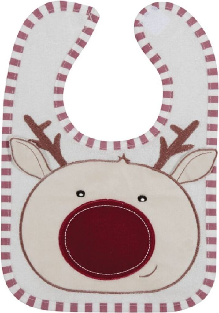 Lorelli Lätzchen Rentier, mit Selbstverschluss, Baby-Lätzchen, für Neugeborene weiß