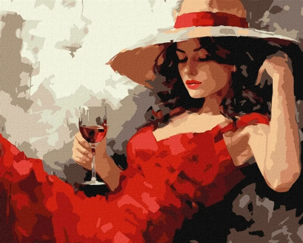 Peinture par numéros 40x50cm avec Châssis Bois Fille au chapeau Art
