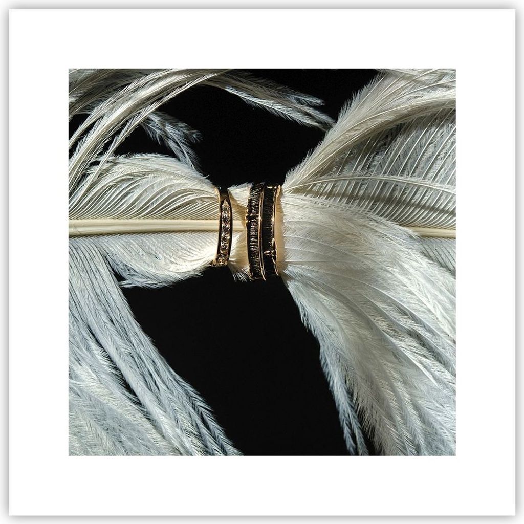 Poster - Poster ohne Rahmen - Feder Romantik Ehe - 30x30 cm - Wand Bild - Wanddeko - Wandbilder - Kunstposter - Wandposter - Bilder - Kunstdruck - ...