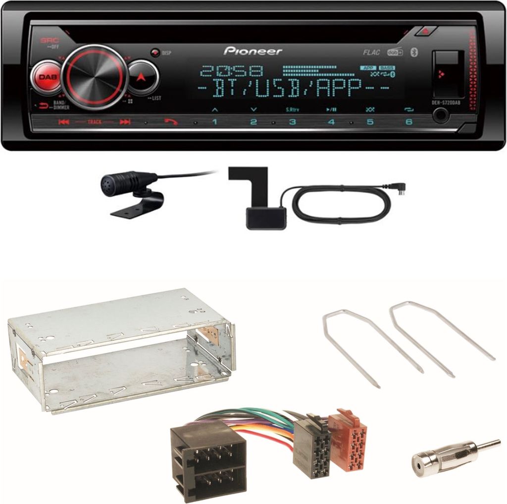 Pioneer DEH-S720DAB FLAC Bluetooth Einbauset für Opel Astra F G Corsa B Zafira A