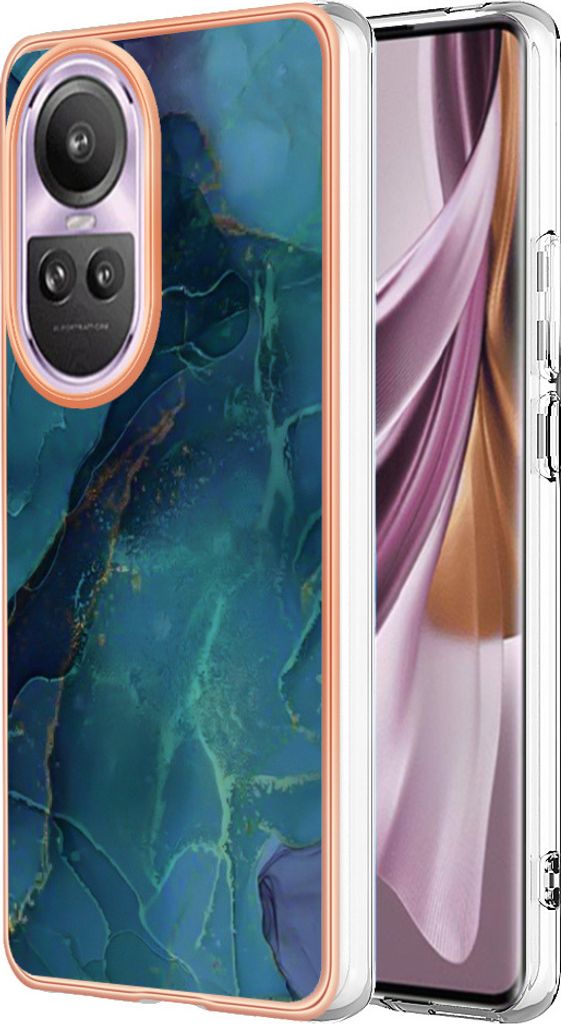 Hülle für Oppo Reno10 Pro 5G Muster TPU Silikon Stoßdämpfer Bumper Schutzhülle Dunkelgrün