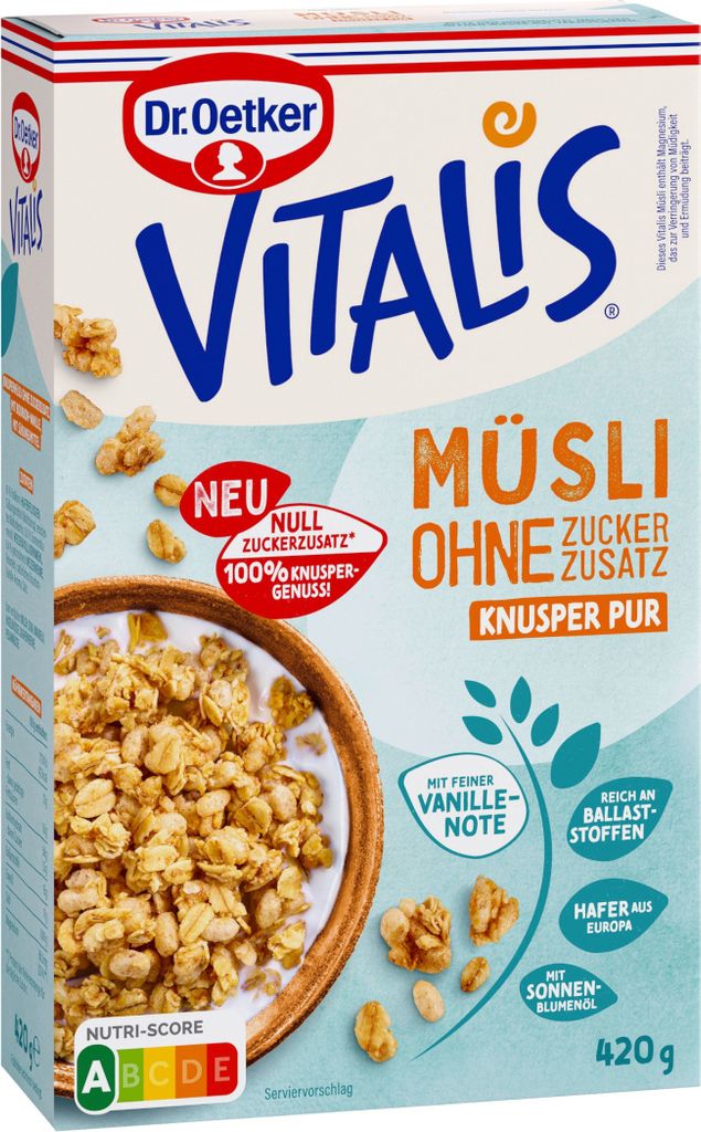 Oetker Vitalis senza zuccheri aggiunti Muesli croccante Immagine del prodotto 