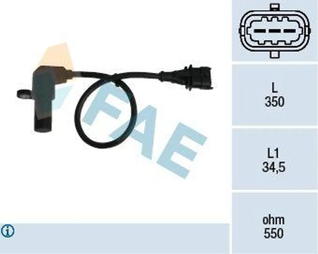 Capteur de vilebrequin FAE 79069 OE 90520856 pour Astra G et Vectra