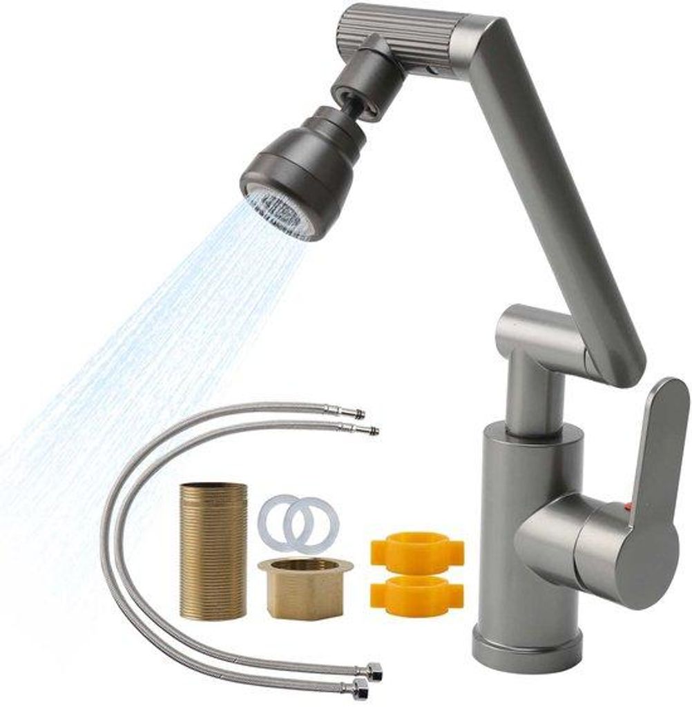 Duschkopf mit drehbarer Auslassdüse für Haut und Mund, vielseitiger dreidimensionaler Küchenkran für 3 Wasserstrahlen, 2 Wasserhähne, flexible...