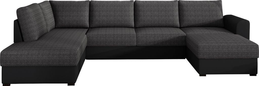 MIRJAN24 Ecksofa Wilma, Eckcouch vom Hersteller, U-Form Schlafsofa, Stilvoll Polsterecke, Wohnzimmer Sofagarnitur (Farbe: Soft 011 + Majorka 03, Se...