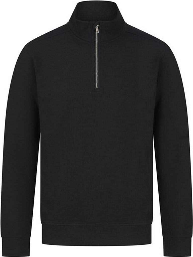 Henbury - Sweatshirt mit kurzem Reißverschluss für Herren/Damen Uni RW8779 (4XL) (Schwarz)