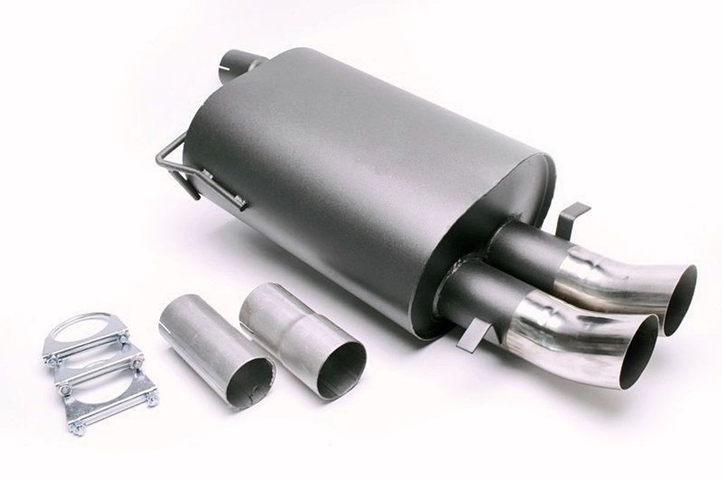 Sportauspuff 2x76mm DTM hoch rund scharf mit ABE für BMW Produktbild 