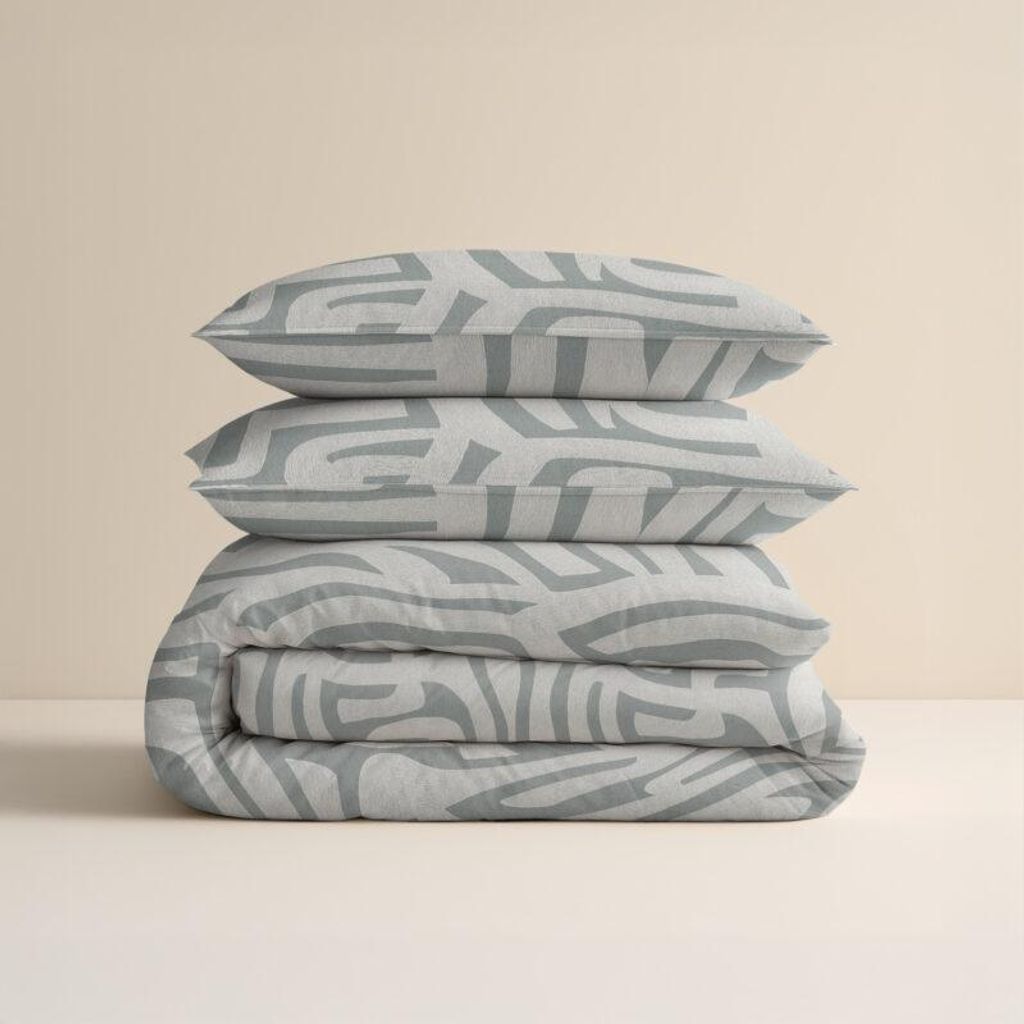 Sleeptime 100% Flanell Danis Grün/grau 140 x 200/220 cm