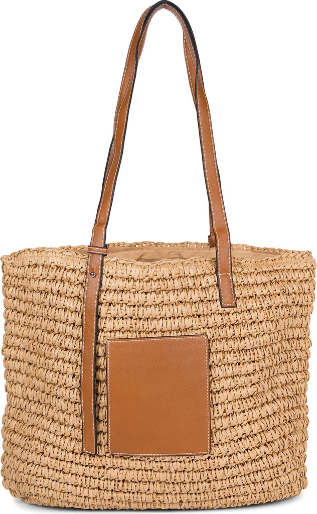 styleBREAKER Korbflecht Schultertasche aus Papierstroh mit Produktbild 