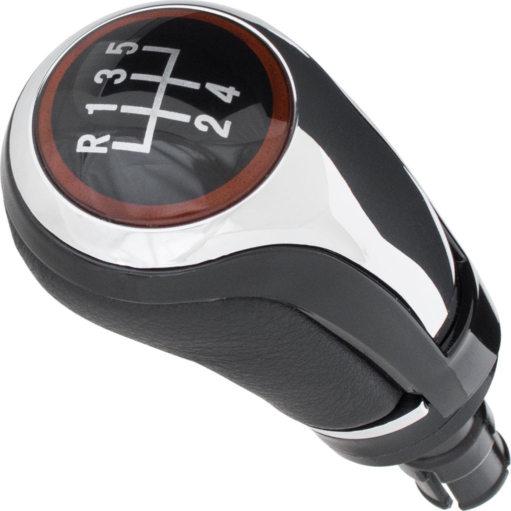 5-Gang Schaltknauf in Schwarz / Chrom und Ring Rot für VW Golf VII 2012-