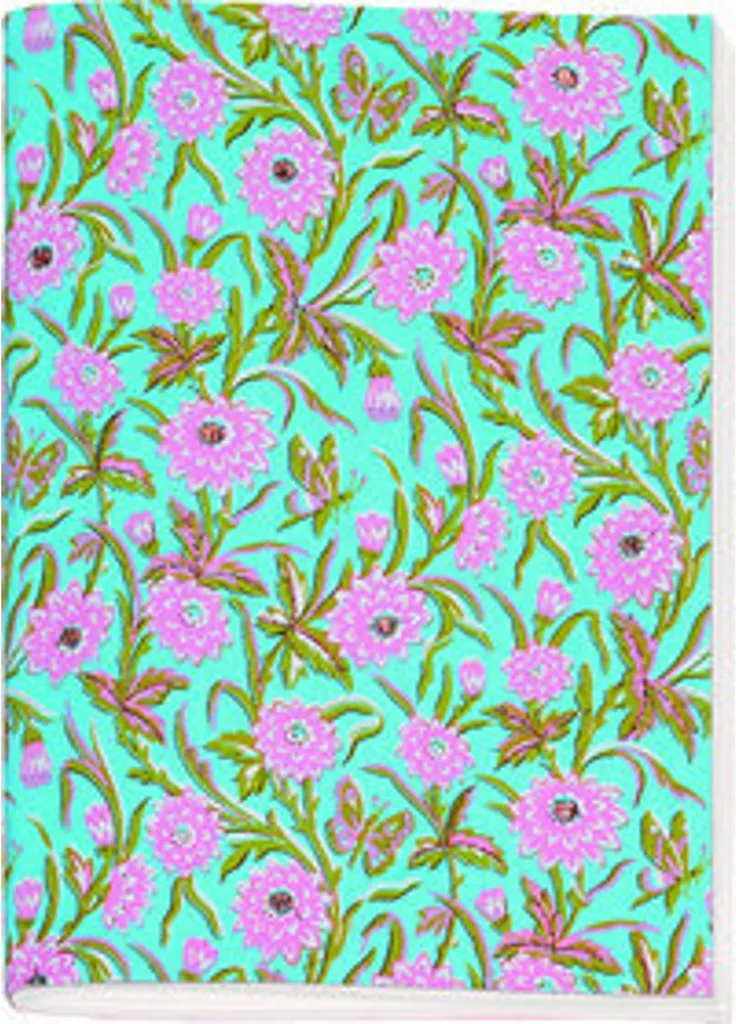 Carnet brodé fleurs roses Dangereusement beau grand format luxe uni