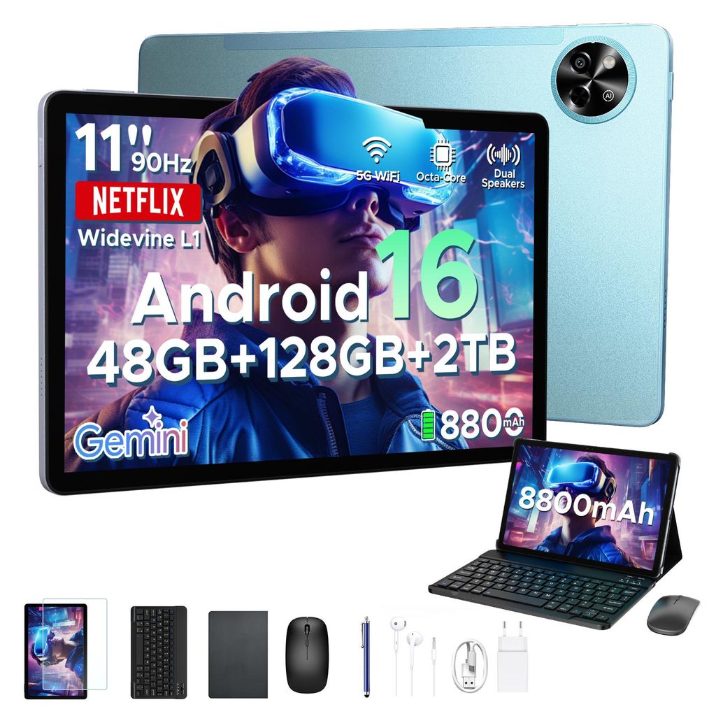 POCKAM P11 Tablet Android 16, 48GB(8+40) RAM + 128GB Produktbild 