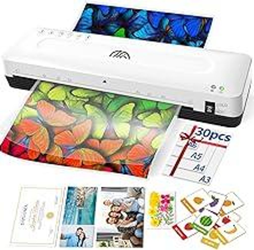 Laminiergerät A3 Laminiermaschine mit Laminierfolien A3 A4 A5 A6 Laminiergerät 4 in 1 Kalt und Heiß Laminiergeräte für Büro Schule