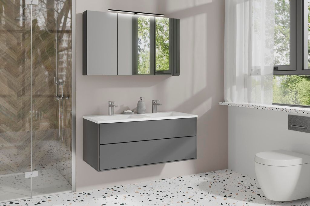 byLIVING SPREE zrcadlová skříňka / Matný antracitový korpus Obrázek produktu 