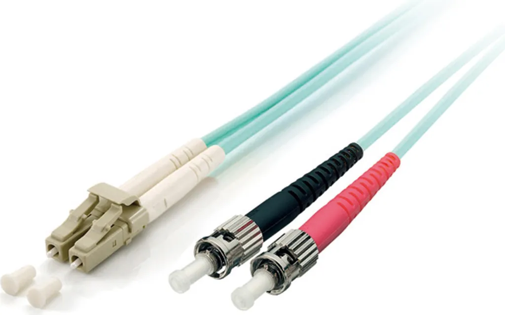 EQUIP Cavo patch in fibra ottica LC->ST 15,00m Multimode Duplex OM3 turq
