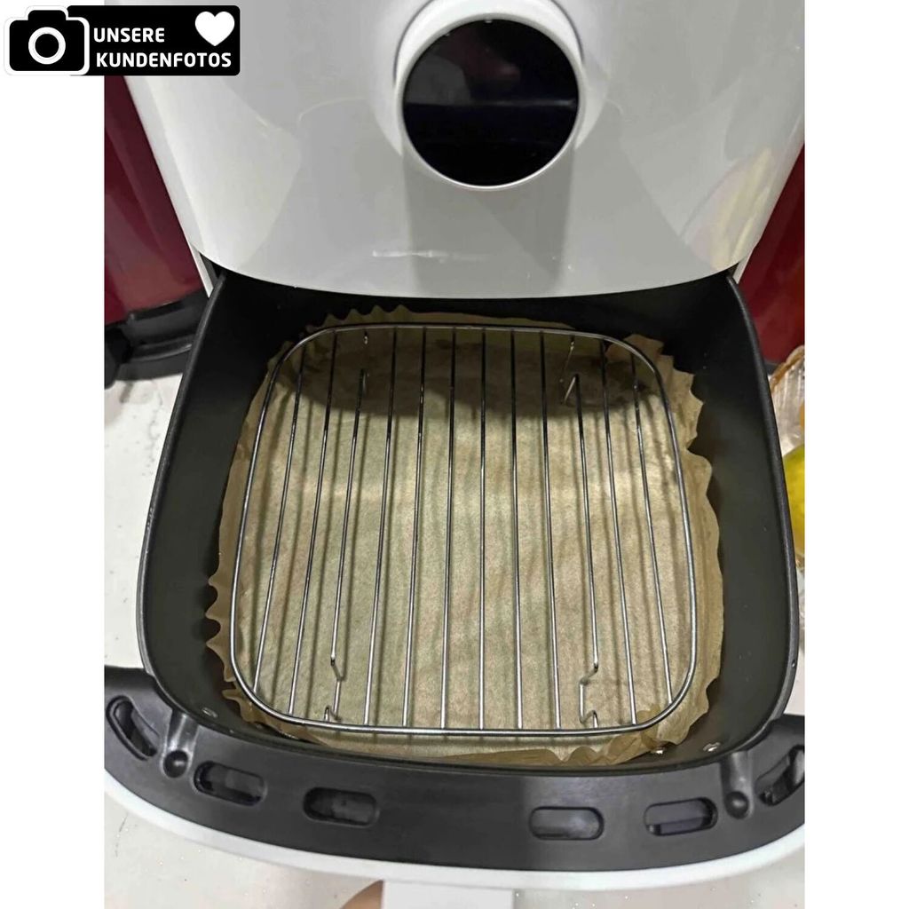 100 Blatt Airfryer Backpapier Rund, 26 Cm – Hitzebeständig Bis 250°C, Antihaftbeschichtet & Wiederverwendbar
