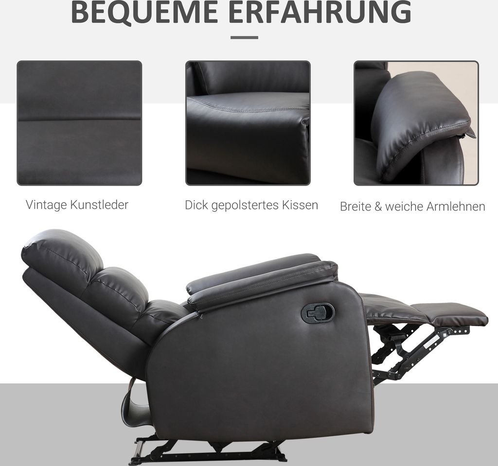 HOMCOM Relaxsessel Fernsehsessel Couch-Sessel Liegesessel Produktbild 5