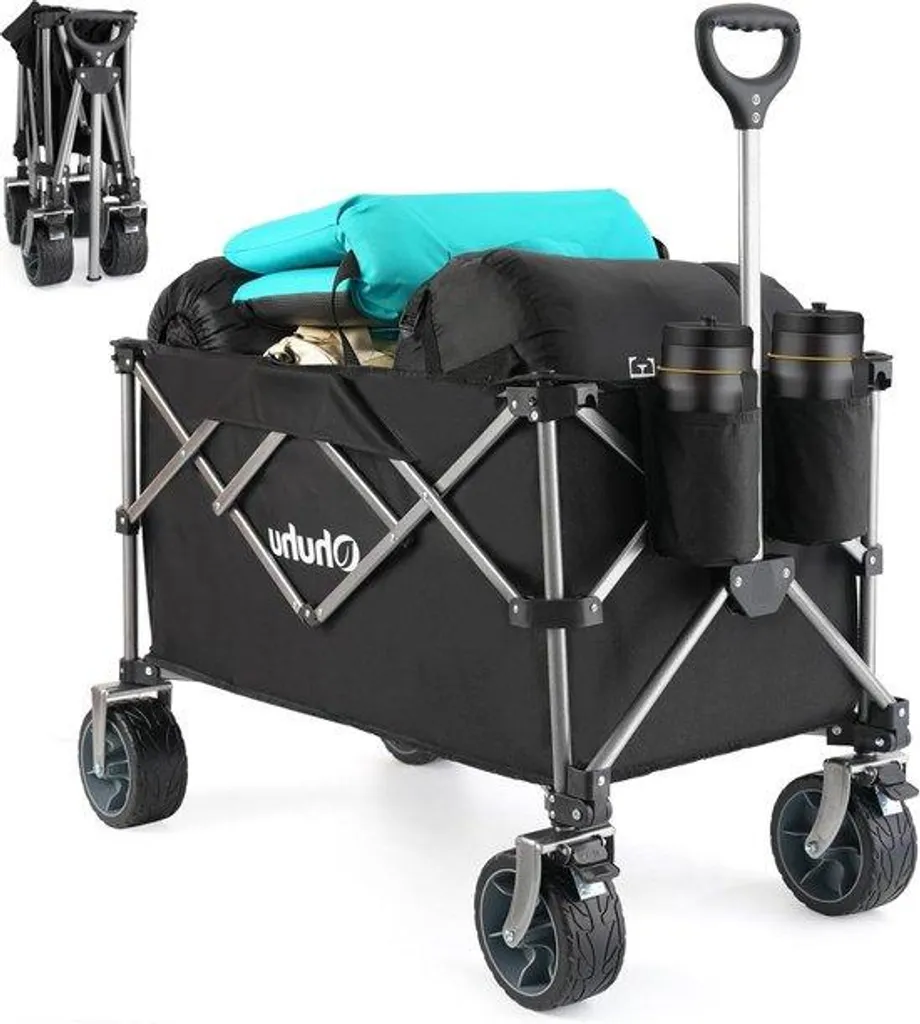 Chariot de transport pliable XXL 200L supportant 200 kg pour la plage
