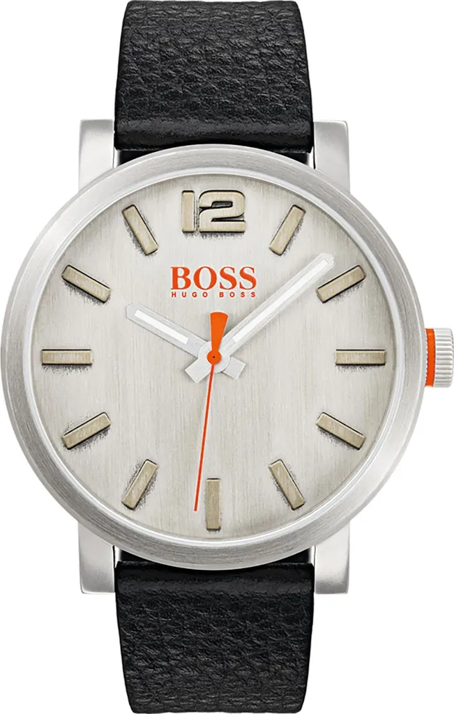 Montre Boss Orange Bilbao en acier inoxydable et cadran noir 44mm