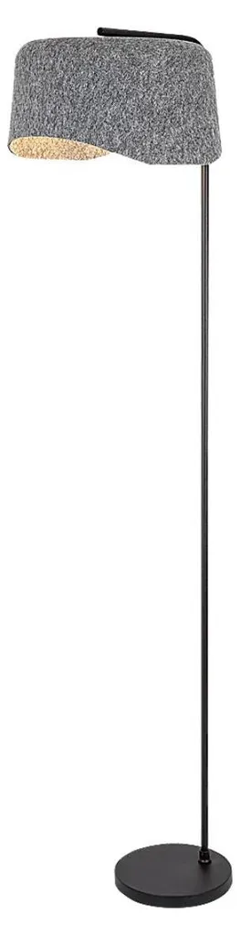 Lampadaire d'Intérieur Farelia en Métal et Feutre Noir Culot E27 10W
