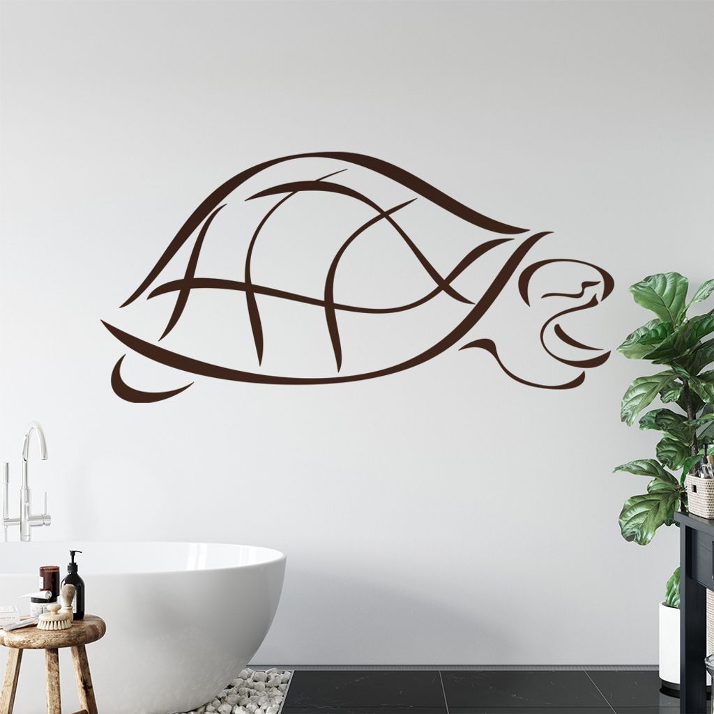 Schildkröte Linien Wandtattoo in 6 Größen - Wandaufkleber Wall Sticker - Dekoration, Küche, Wohnzimmer, Schlafzimmer, Badezimmer