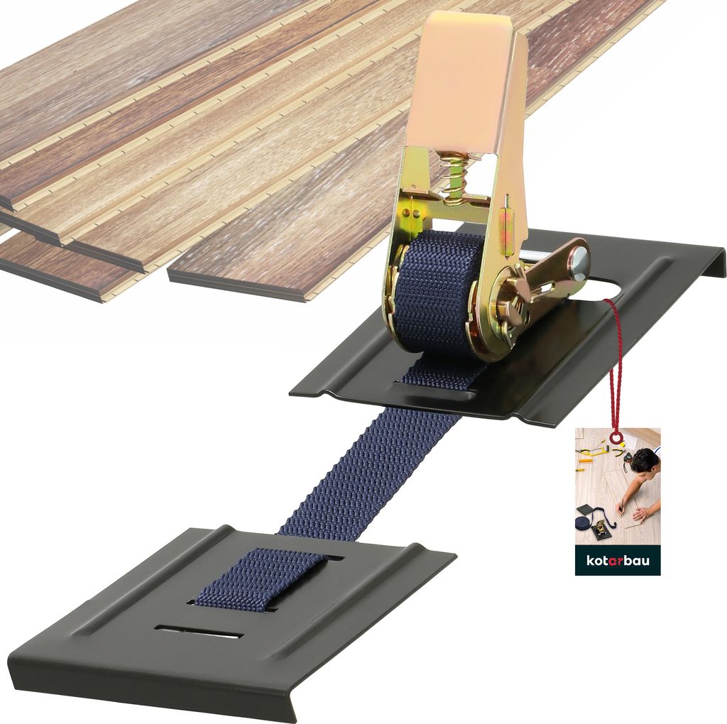 KOTARBAU Bodenbelag Spanngurt 5m zum Verlegen von Bodenpaneelen Parkett Laminat Spanngurt