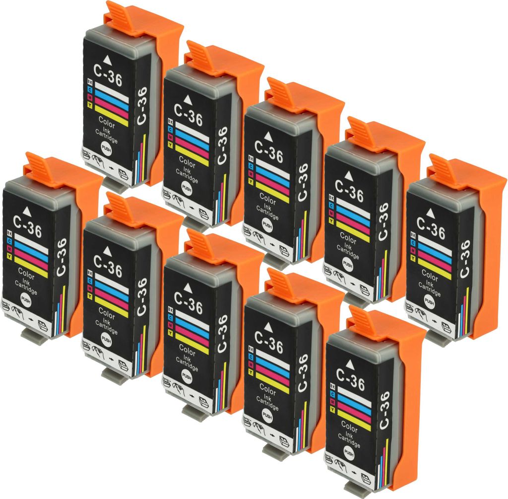 vhbw Tintenpatrone Mehrfarbig kompatibel mit Canon Pixma IP110, IP100P, ip100, IP100v Drucker (kompatibel, 10er-Pack, 13ml)