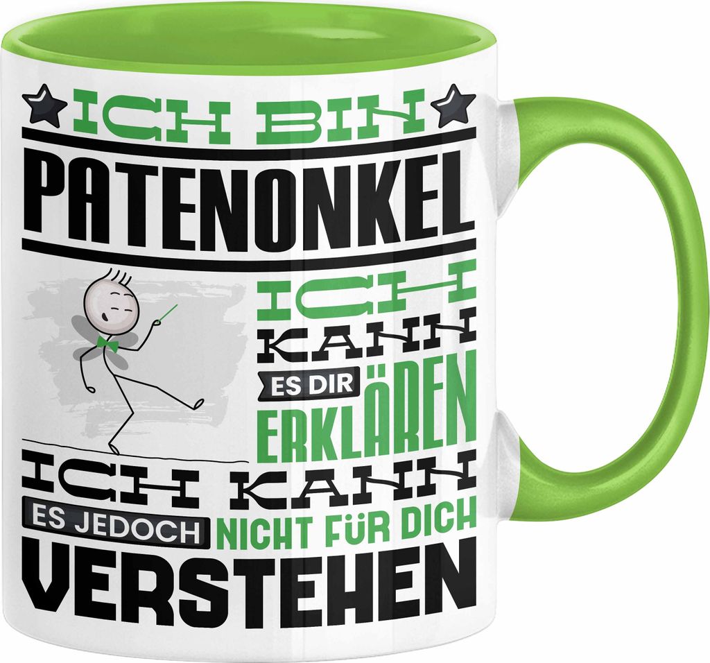 Patenonkel Geschenk Kaffee-Tasse Geschenkidee für Patenonkel Ich Bin Patenonkel Ich Kann Es Dir Erklären Jedoch Nicht Für Dich Verstehen Spruch ...
