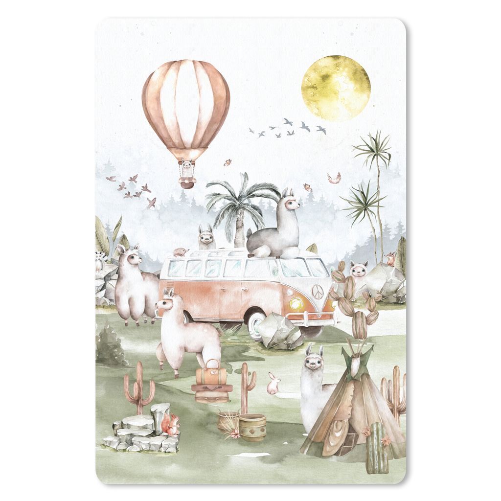 MuchoWow Mauspad Mousepad Alpaka - Tiere - Kinder - Heißluftballon - Kinder 40x60 cm - Mousepads - Maus Mat - Pad - Mausunterlage - Schreibtisch...