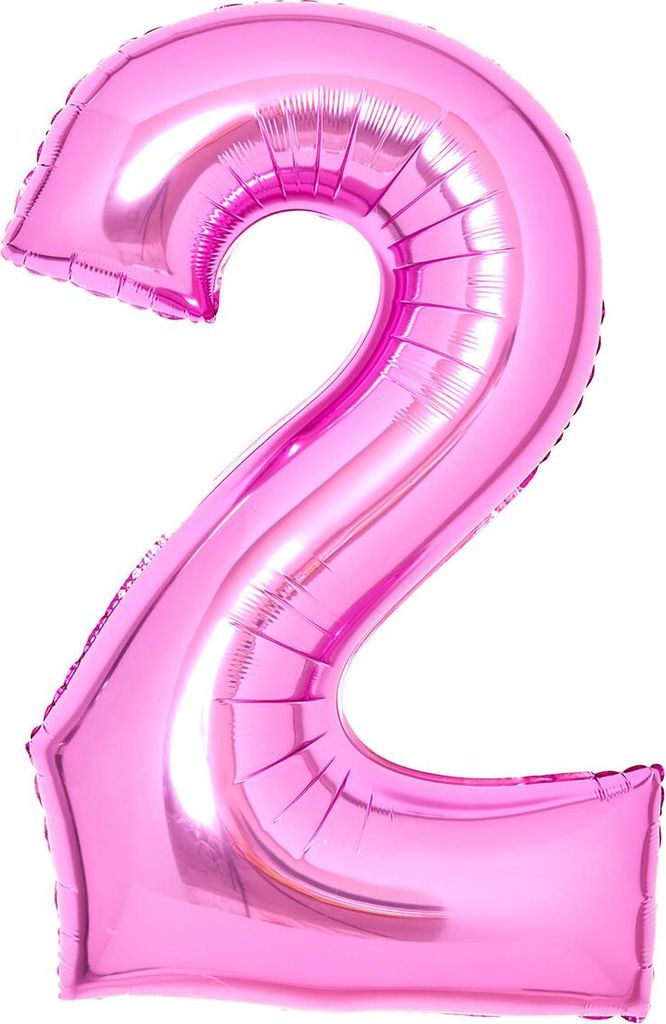 AMSCAN 9914042 Folienballon XL Zahl 2 - 63 cm, pink