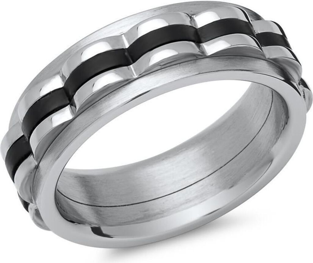 Anti Stress Ring mit Spinning Tool und schwarzen Details R5047