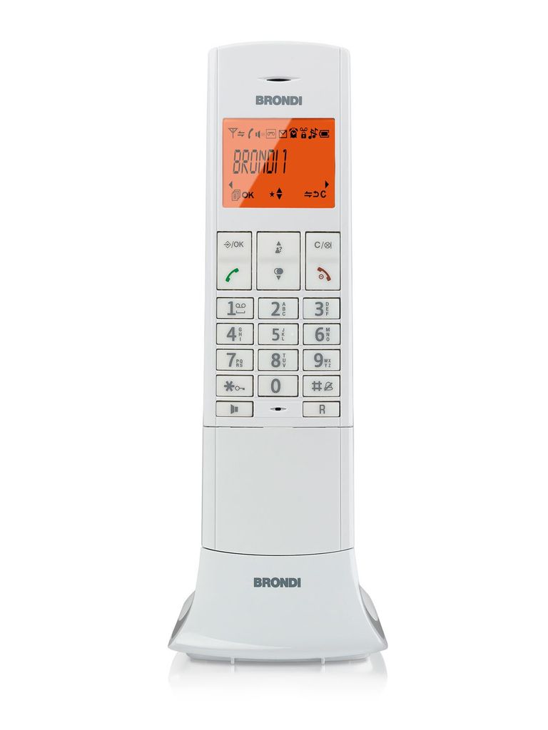 Brondi Lemure Schnurloses DECT-Telefon Weiß mit Anrufer-ID und Freisprecheinrichtung