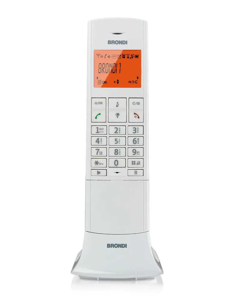 Téléphone fixe sans fil Brondi Lemure blanc avec fonction mains libres