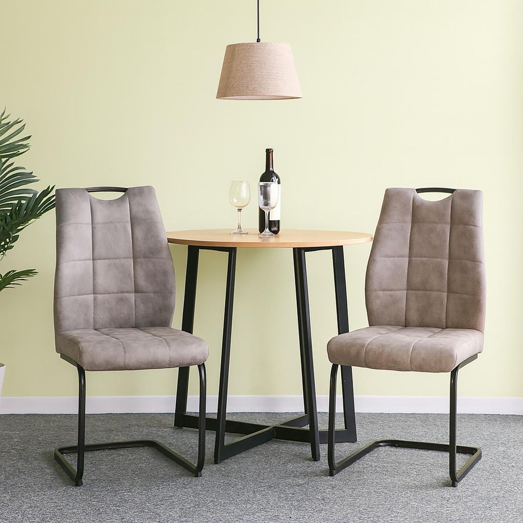 Modernes 2er Set Schwingstühle Hellbraun mit elegantem Design