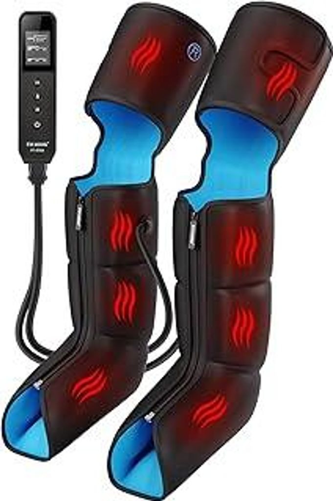 FIT KING 3-in-1 Beinmassagegerät mit Wärme & Kompression - Luftdrucktherapie, Recovery Boots für Schmerzlinderung, Durchblutung & Muskelregenera...