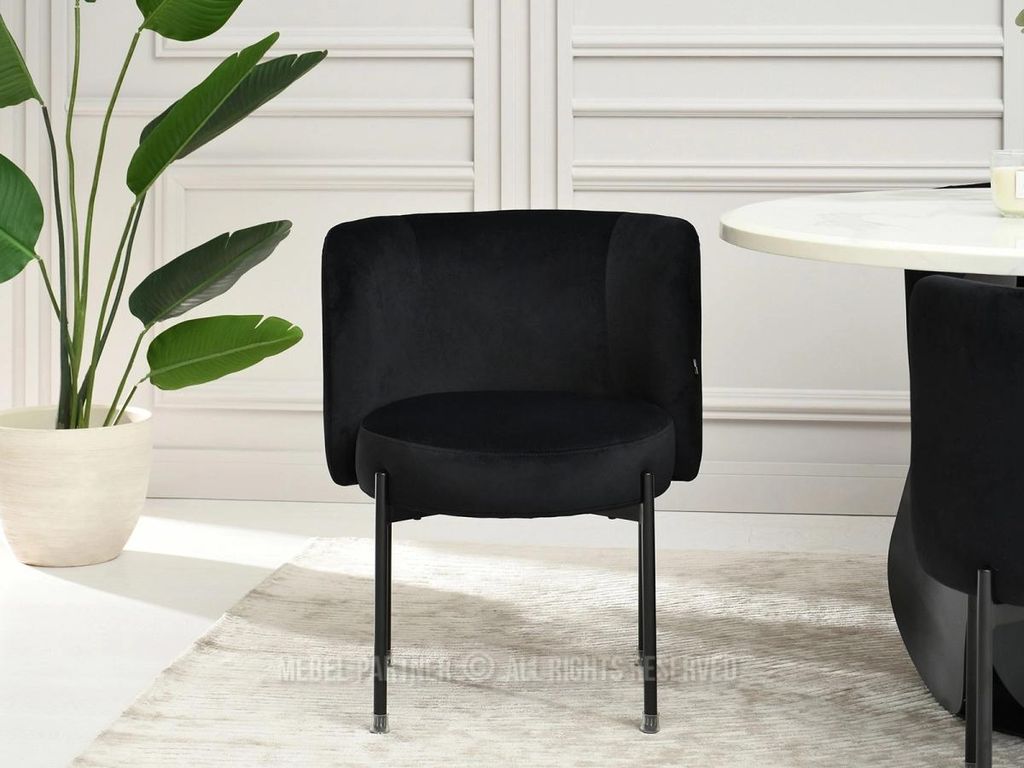 Gepolsterter Esszimmerstuhl LITKA - schwarz