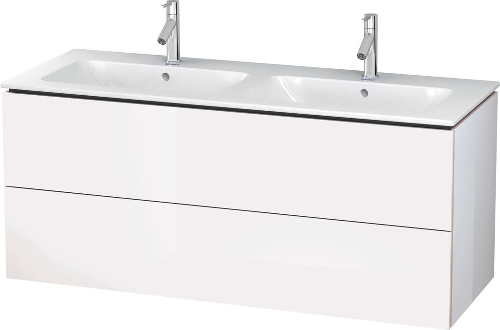 Waschtischunterbau L-CUBE 1290x481x555mm weiß supermatt weiß supermatt