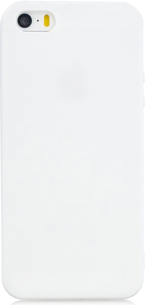 für iPhone 5/5S/SE Lovely Candy Color Matte TPU Anti-Scratch rutschfeste Schutzhülle Rückentasche weiß