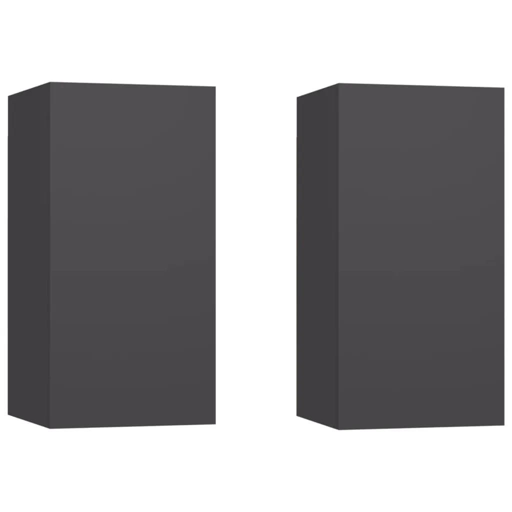 Coppia Mobili TV 60 cm Grigio | Offerta Set 2 Pezzi Legno Moderno
