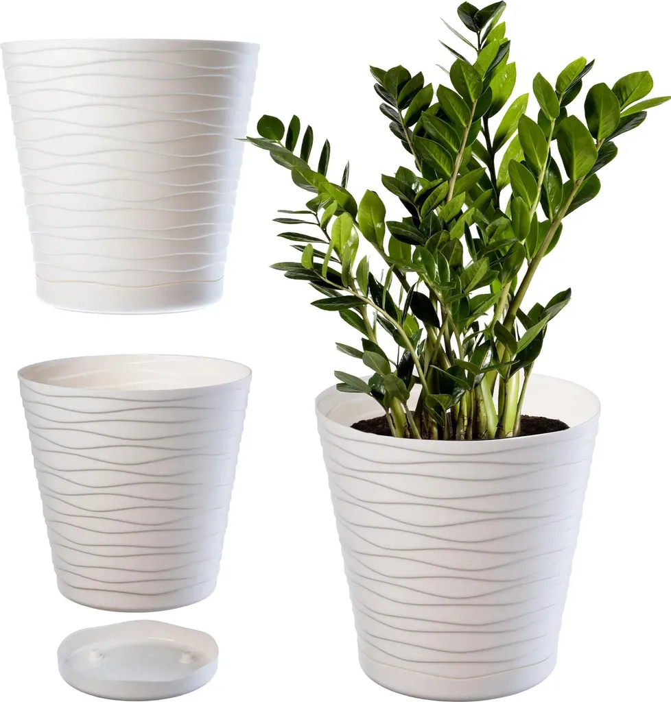 Pot de fleurs transparent léger et robuste - Plastique haute densité XL