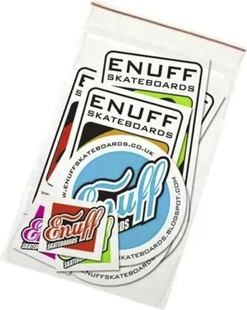 Autocollants Enuff Skateboards Noir - Pack de Stickers Logo Officiel